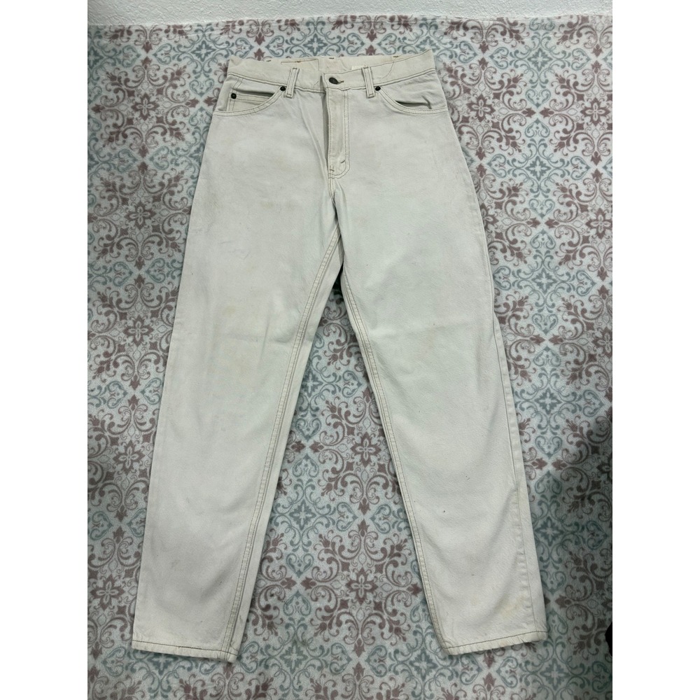 Vintage Levis 550 Orange Tab Jeans Off White Relaxed Tapered 30x30 Mens 90s